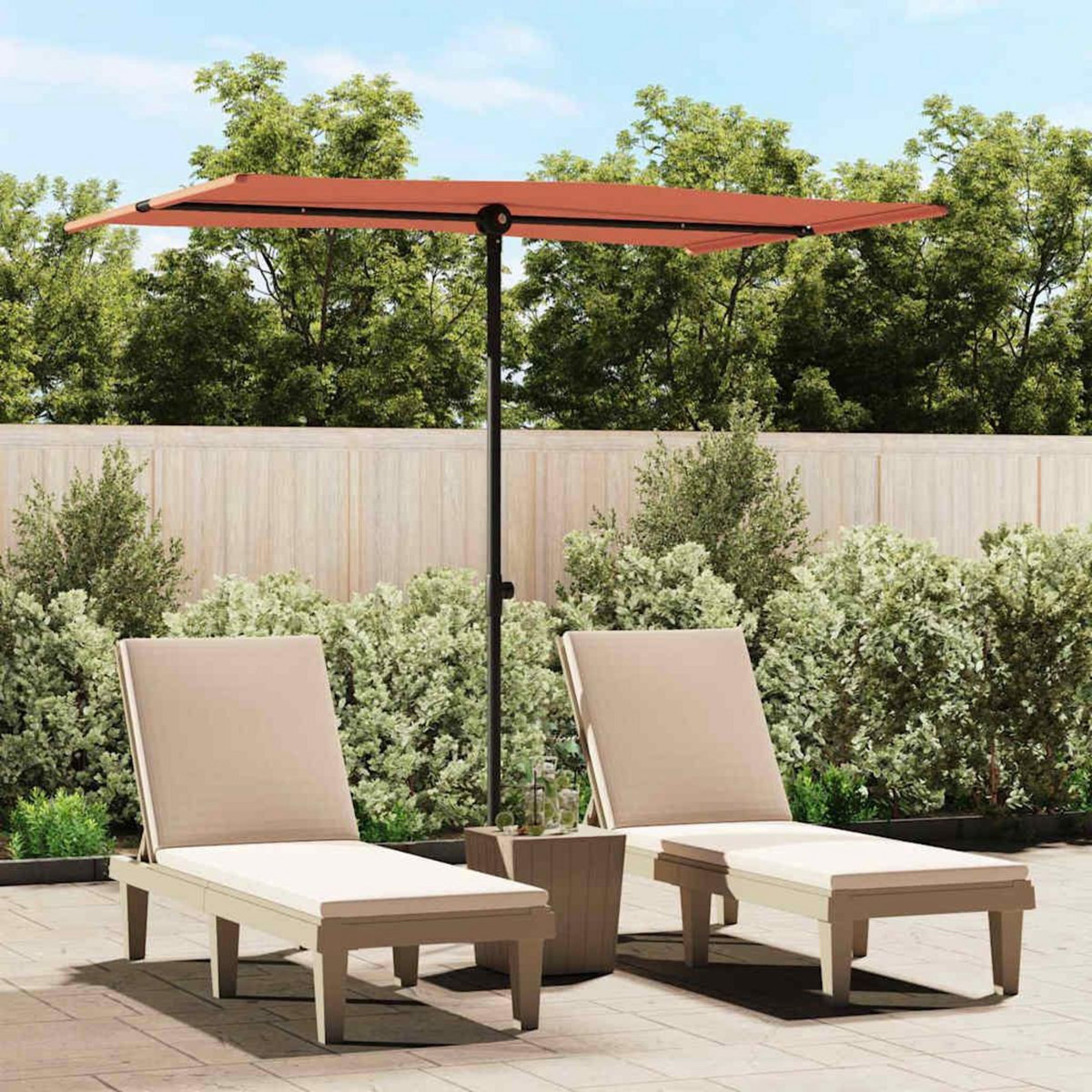 VIDAXL Parasol de jardin avec mat en aluminium 2x1,5 m Terre cuite