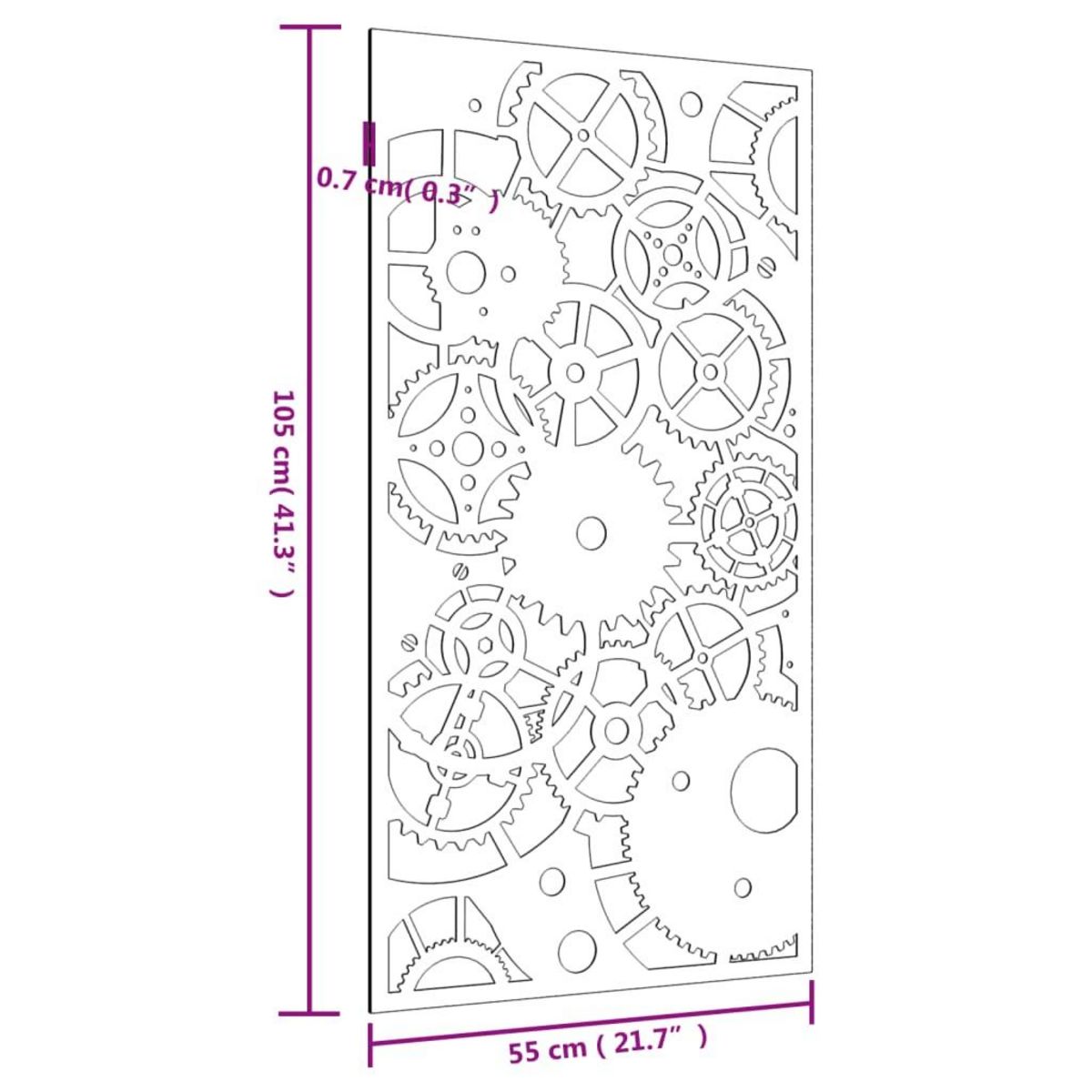 VIDAXL Decoration murale jardin 105x55 cm design de roue dentee