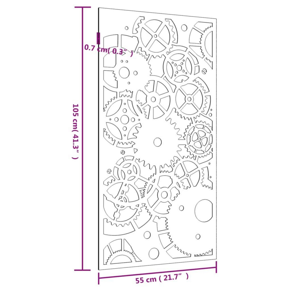 VIDAXL Decoration murale jardin 105x55 cm design de roue dentee