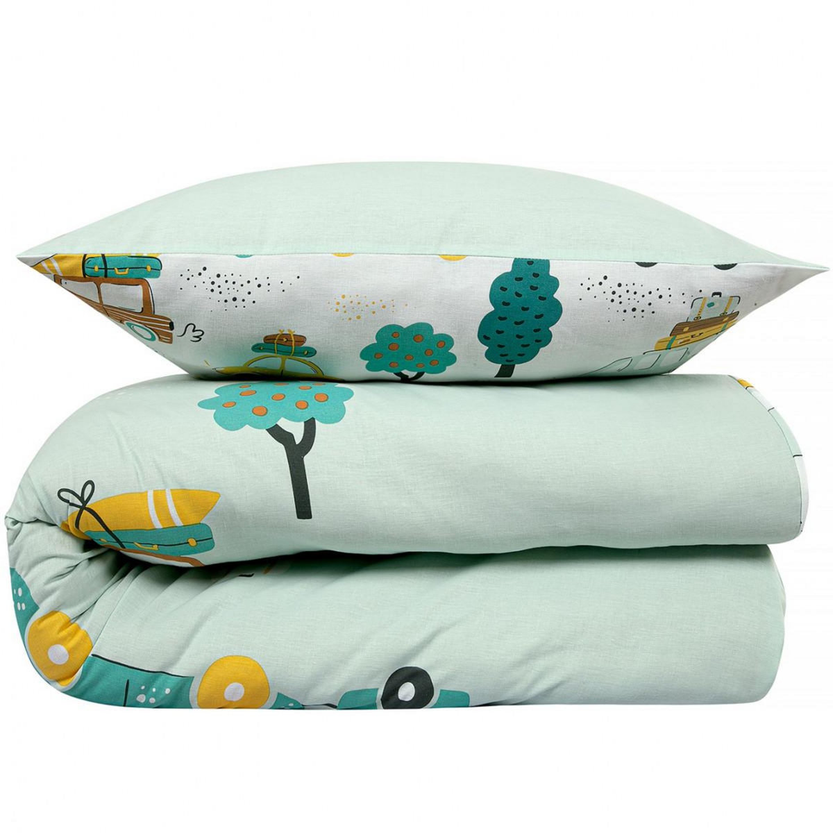 FUTURE HOME Parure de lit enfant voiture réversible 140x200cm