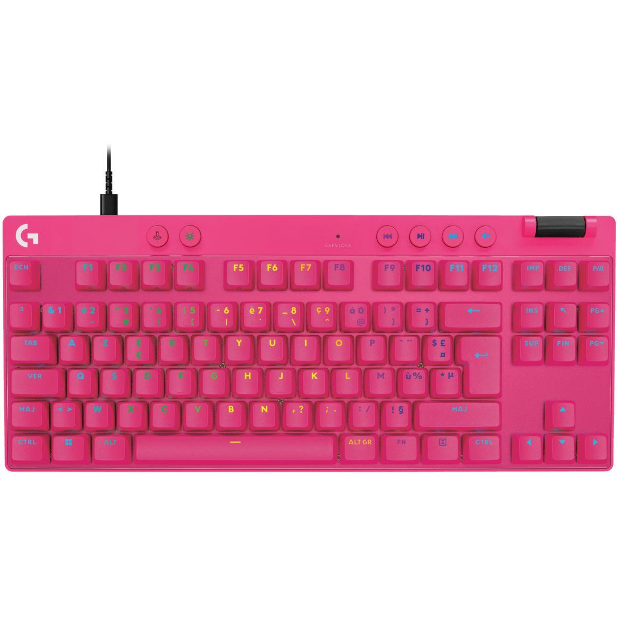Logitech Clavier gamer g pro x tkl rapid magenta