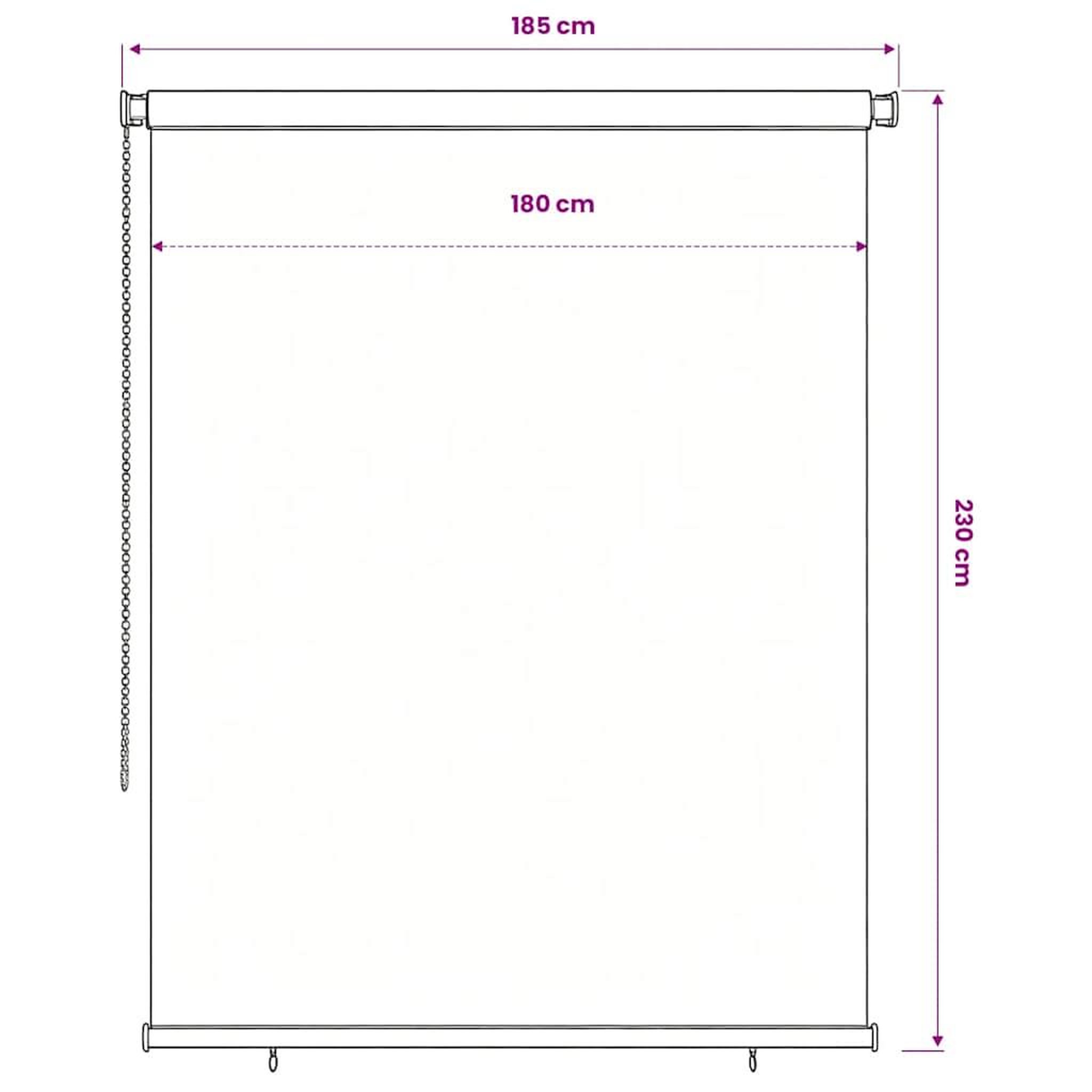 Voir la diapositive 6 : VIDAXL Store roulant d'exterieur 205 (l) x 230 (h) cm bleu hdpe