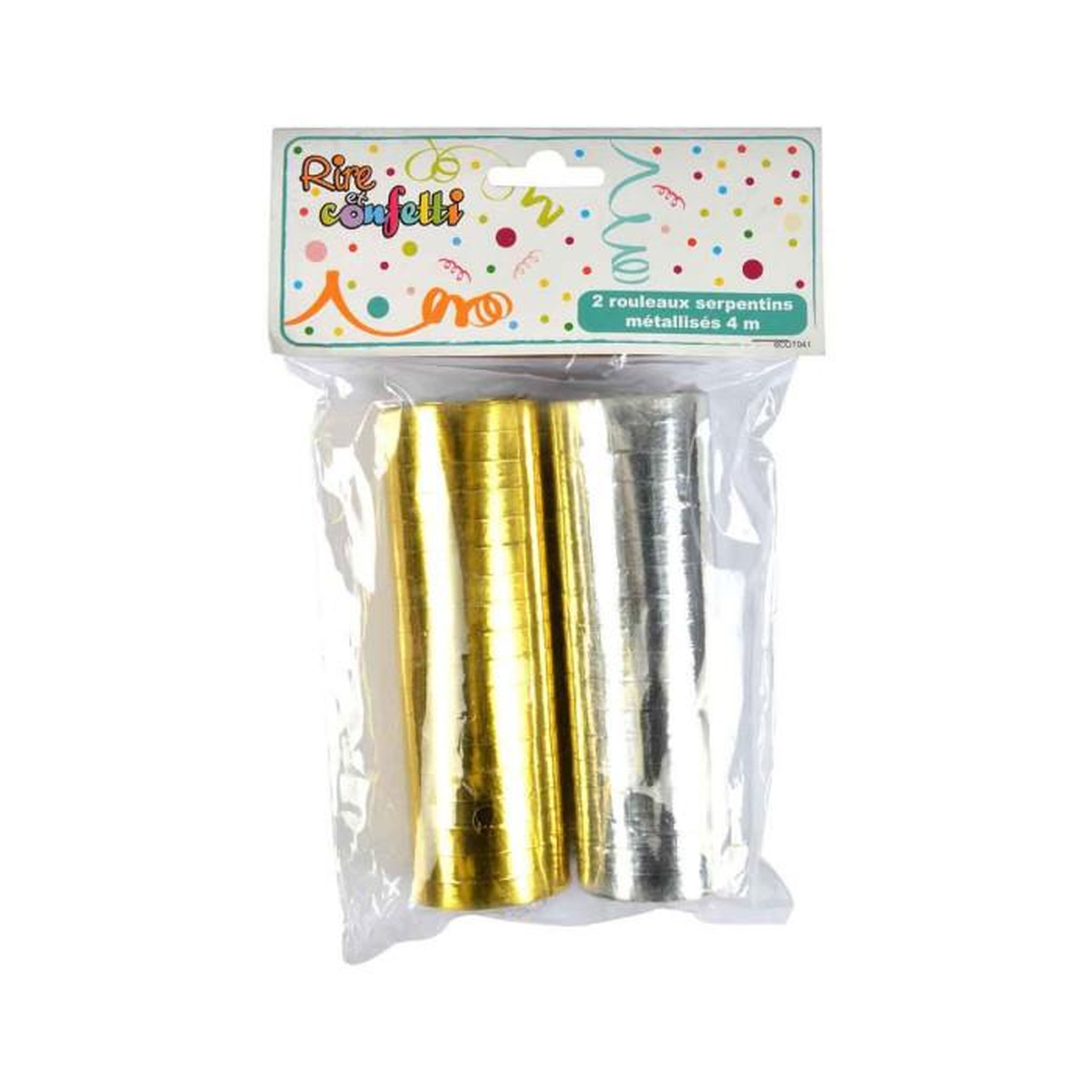 Voir la diapositive 2 : Paris Prix Lot de 2 Rouleaux  Serpentins  4m Argent & Or