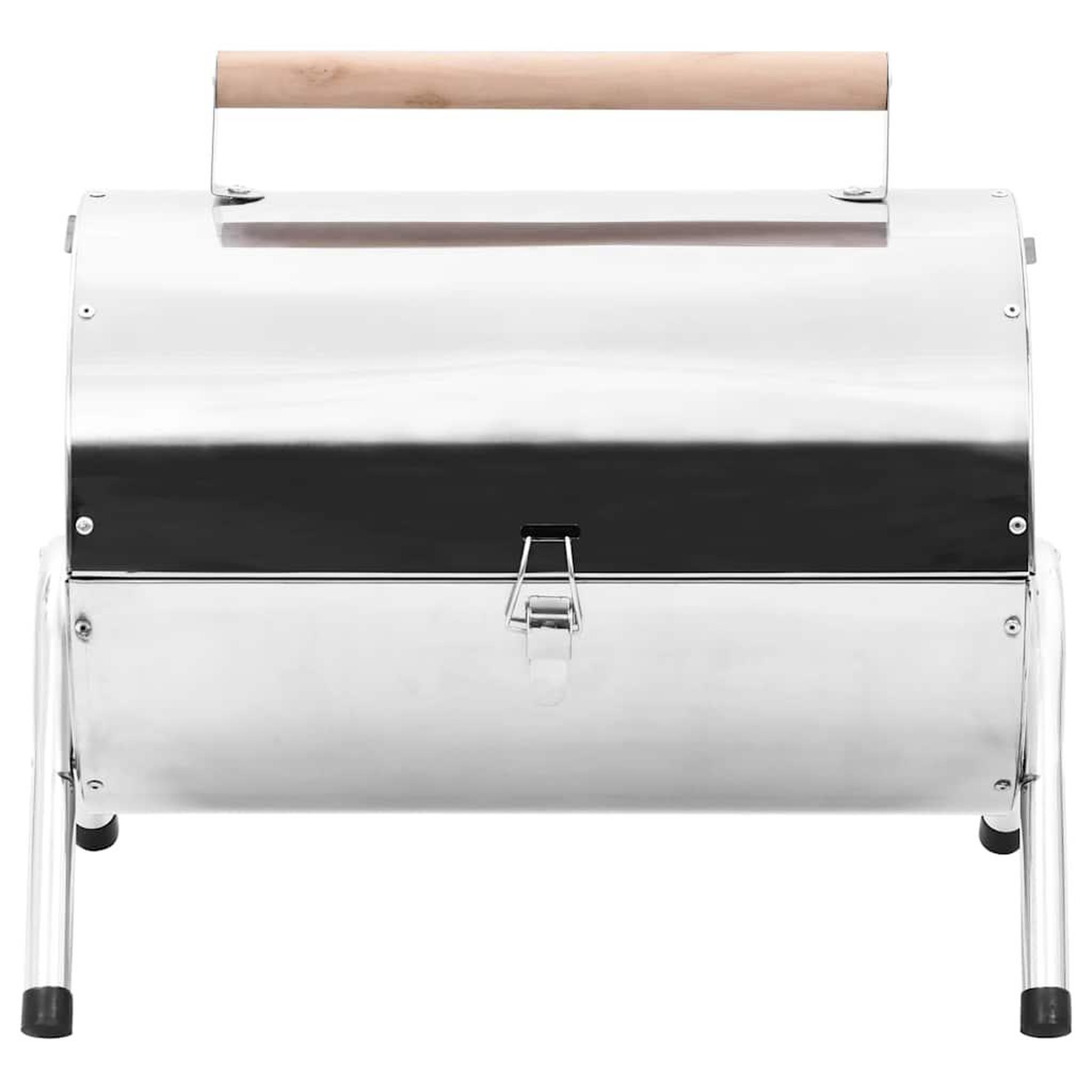 Voir la diapositive 4 : VIDAXL Barbecue au charbon portable Acier inoxydable Grilles doubles
