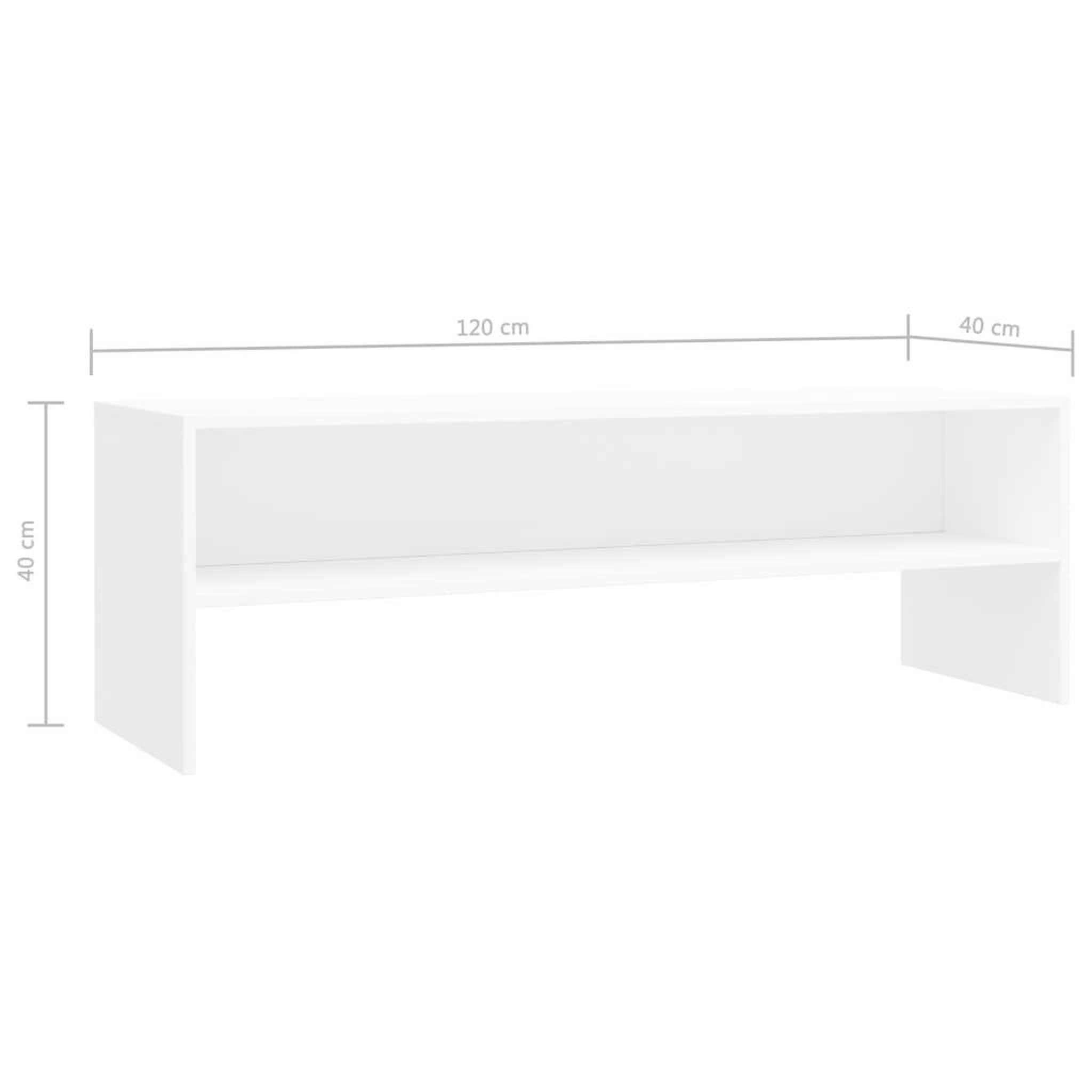Voir la diapositive 6 : VIDAXL Meuble TV Blanc 120x40x40 cm Bois d'ingenierie