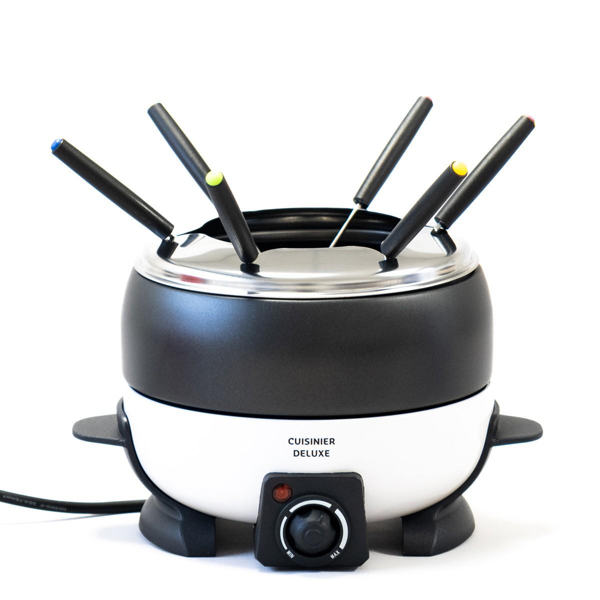 CUISINER DELUX Appareil à fondue électrique 6 pers.800W Cuve 2L Anti-adhésif + 6 Fourchettes Inox Cuisinier DELUXE
