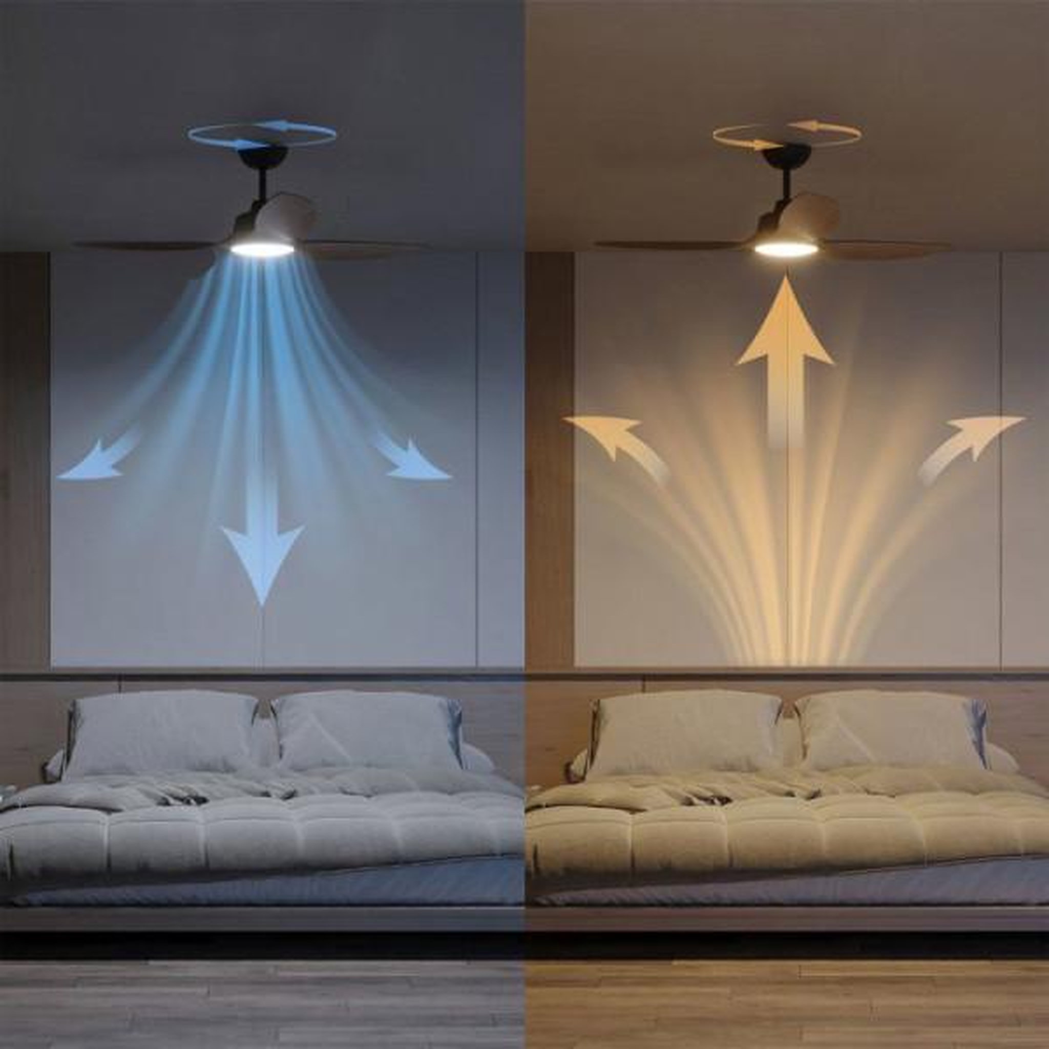Voir la diapositive 5 : Philips Ventilateur de plafond - Philips - Olas - Pales fixes - Diametre 132 cm - Noir/Bois - LED intégrée + télécommande