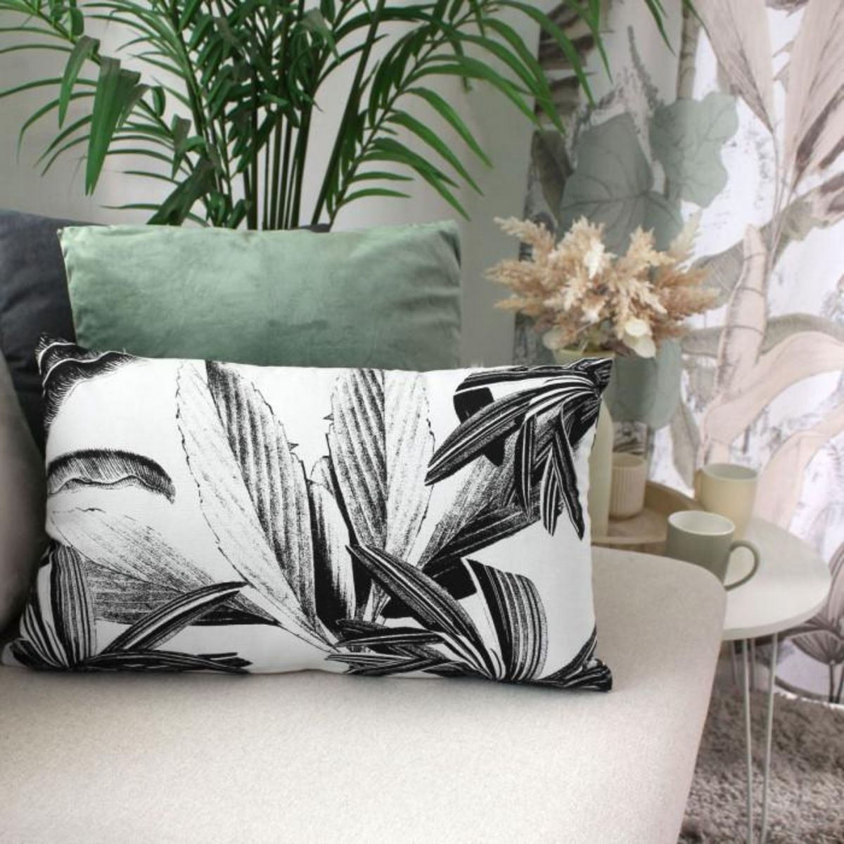 Paris Prix Coussin Déco Imprimé  Milano  30x50cm Noir