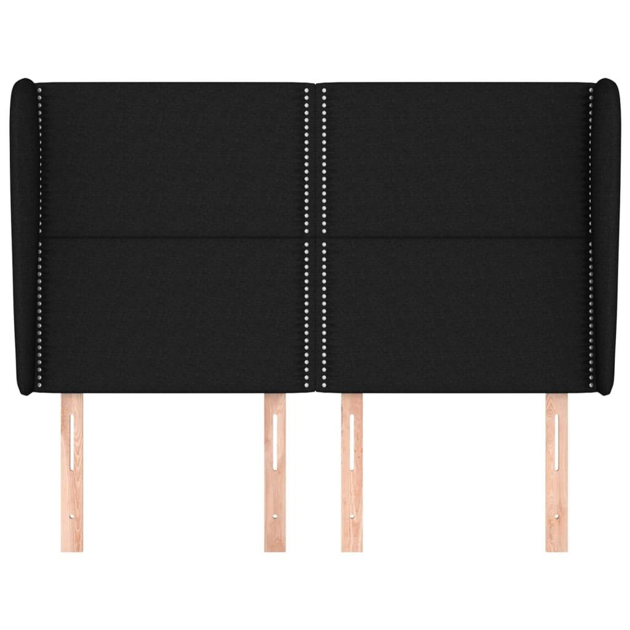 Voir la diapositive 3 : VIDAXL Tete de lit avec oreilles Noir 147x23x118/128 cm Tissu