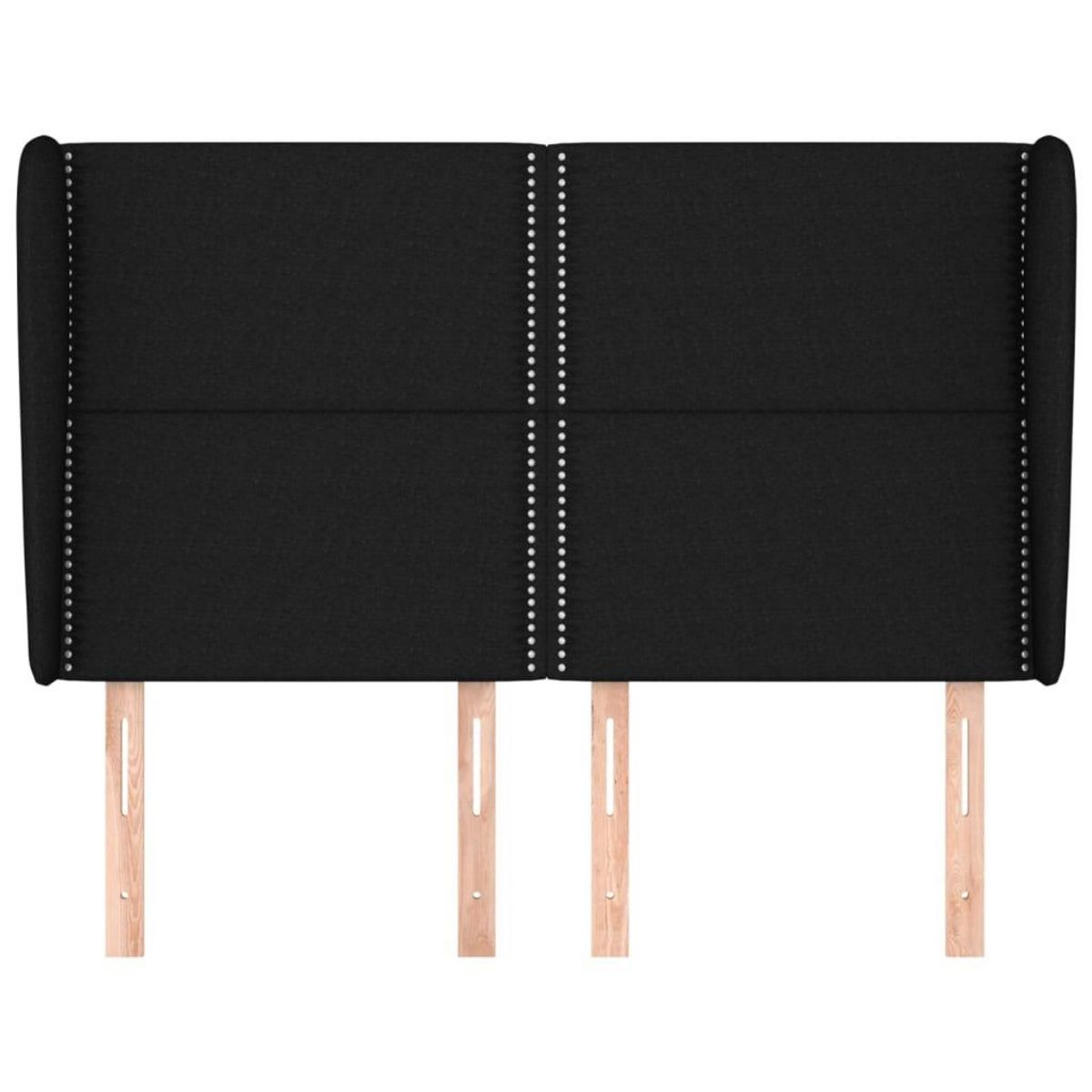 VIDAXL Tete de lit avec oreilles Noir 147x23x118/128 cm Tissu