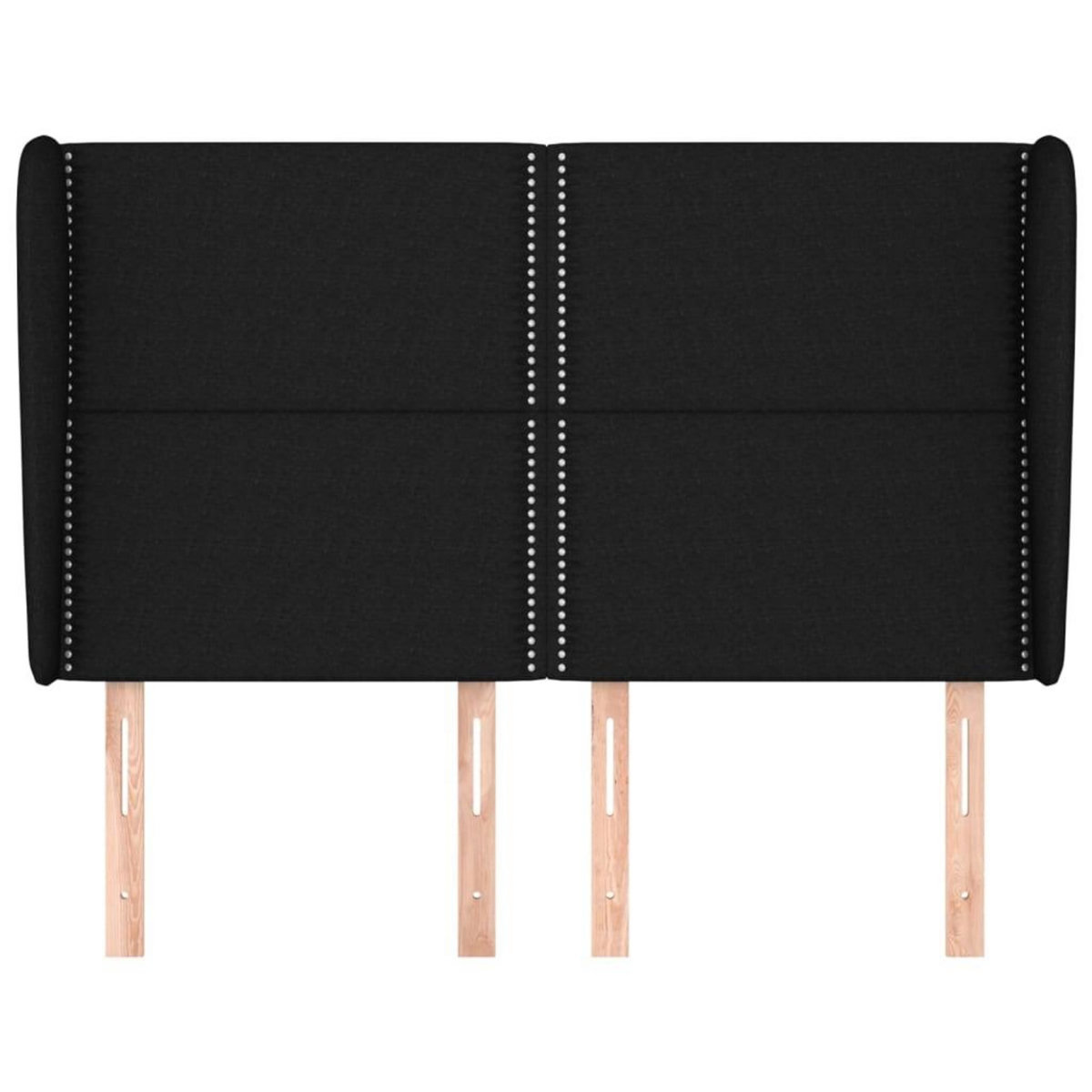 VIDAXL Tete de lit avec oreilles Noir 147x23x118/128 cm Tissu