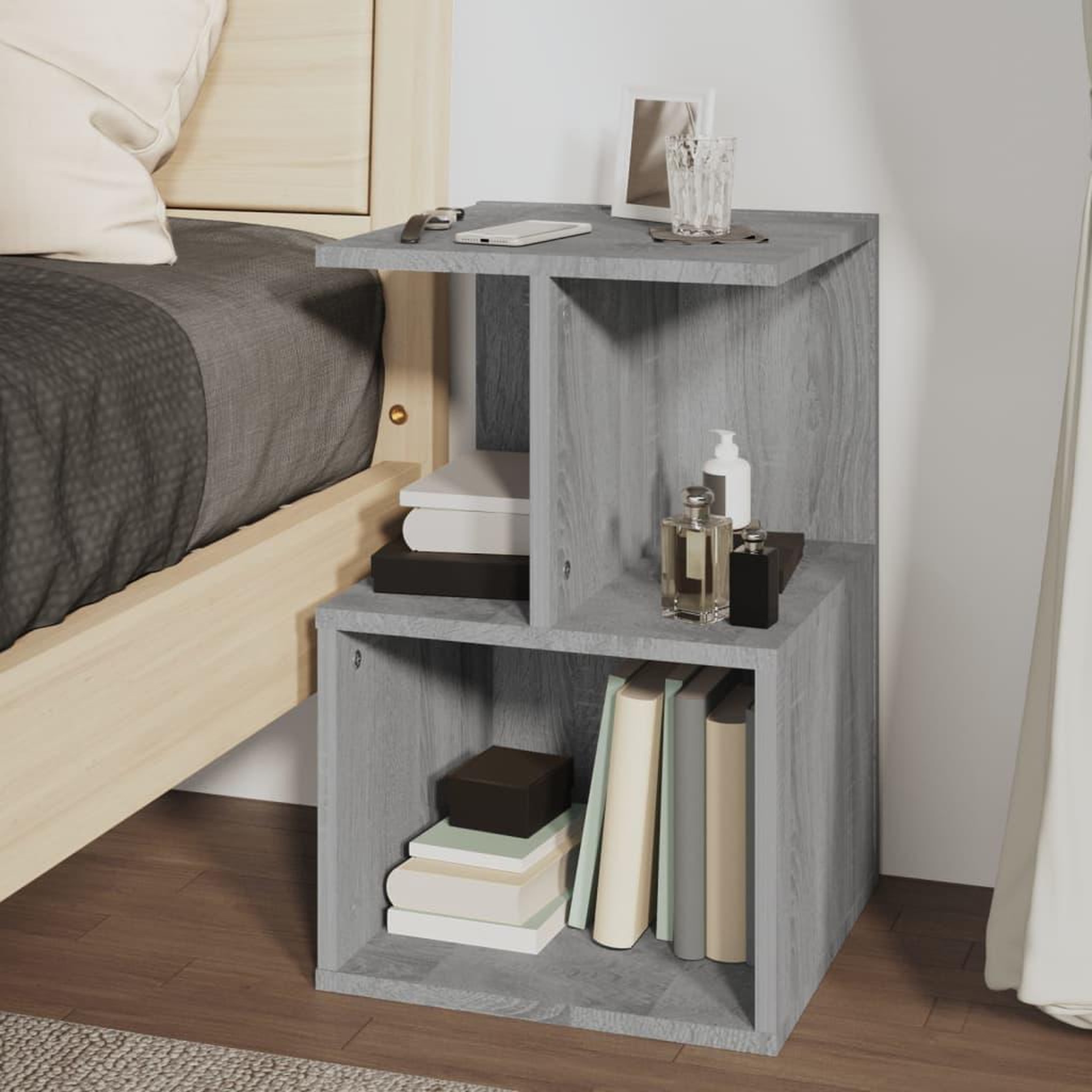 Voir la diapositive 3 : VIDAXL Table de chevet Sonoma gris 35x35x55 cm Bois d'ingenierie