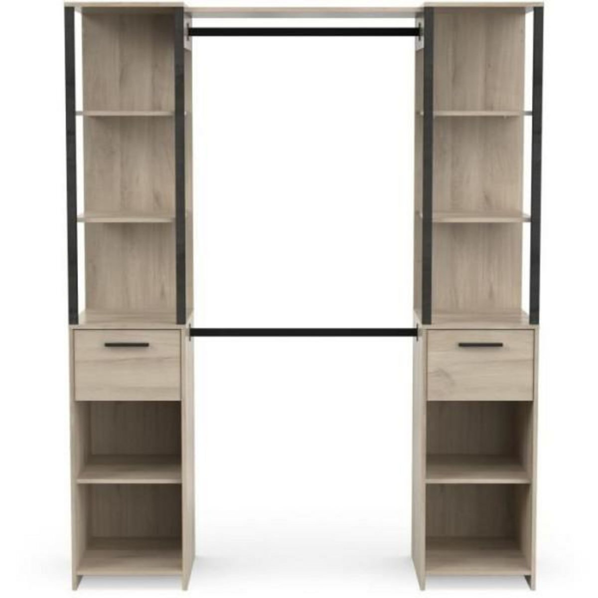 Demeyere Dressing - Décor chene Kronberg / Noir mat - L159,8 x P49,5 x H200,3 cm - GARY