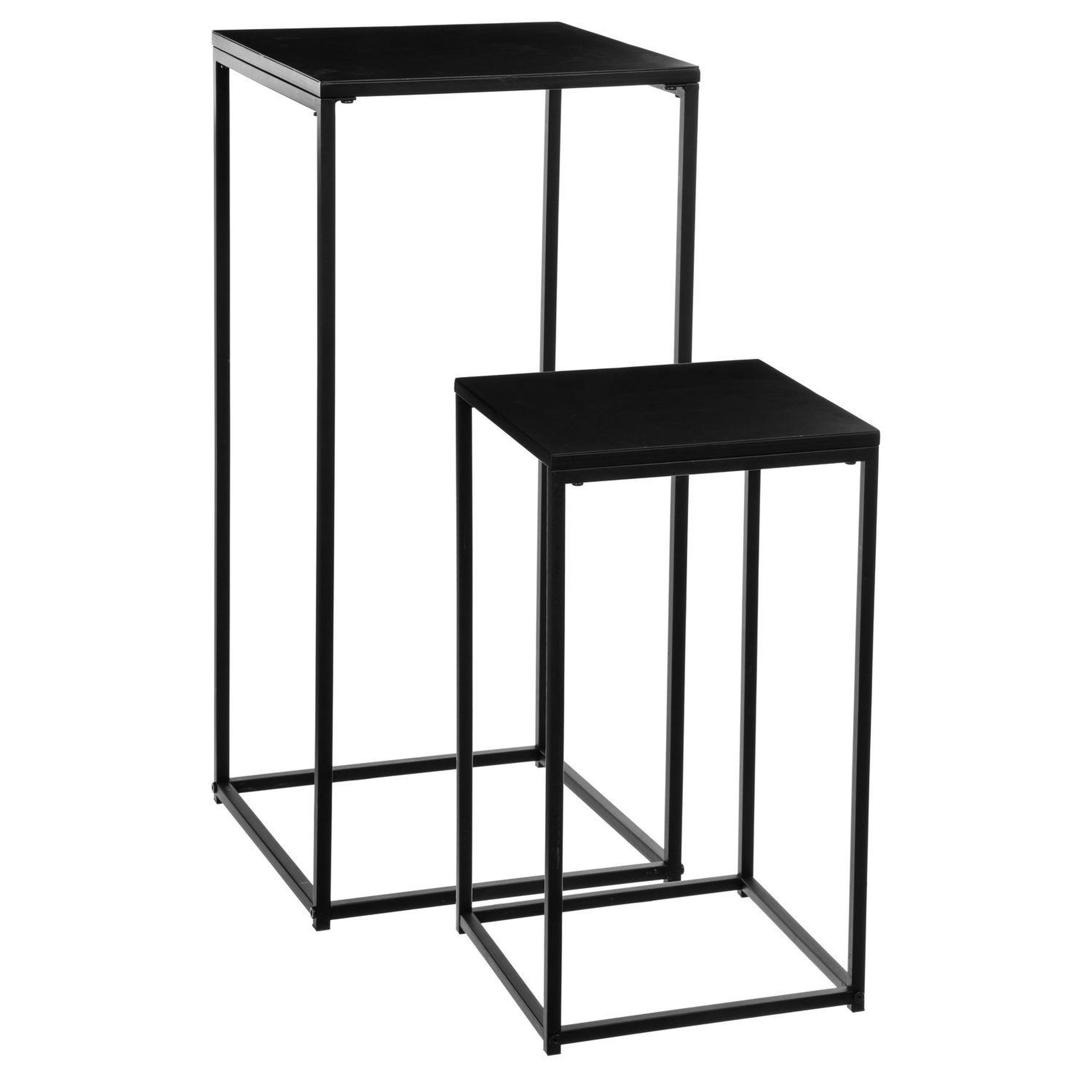 ATMOSPHERA Duo de tables d'appoint gota en métal - noir