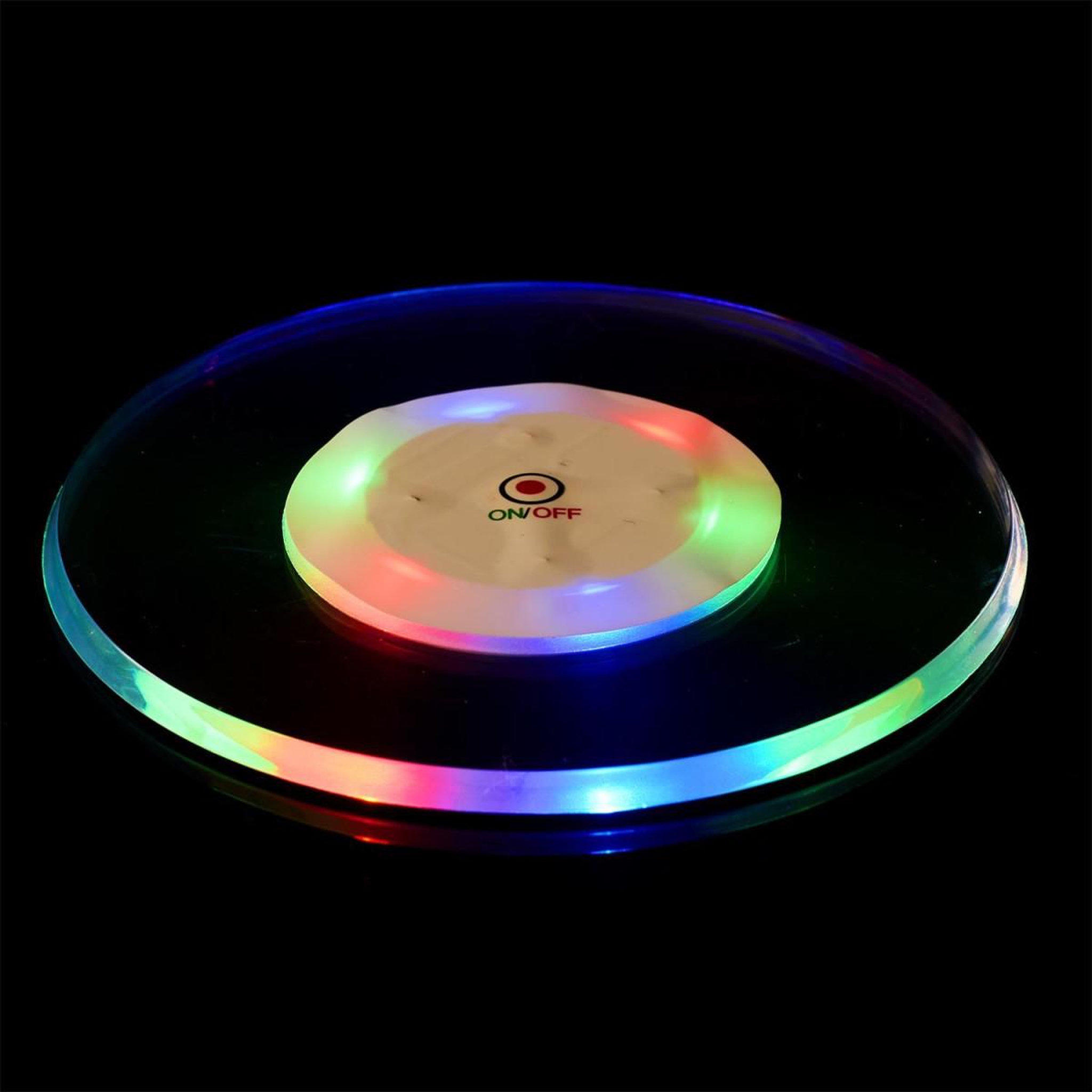 Voir la diapositive 2 : PARTY TIME Dessous de bouteille  led  10cm multicolore