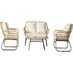 Habitat et Jardin Salon de jardin rotin  Melo  - 4 personnes - Blanc/Marron