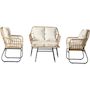 Voir la diapositive 1 : Habitat et Jardin Salon de jardin rotin  Melo  - 4 personnes - Blanc/Marron