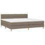 Voir la diapositive 3 : VIDAXL Sommier a lattes de lit avec matelas Taupe 200x200 cm Tissu