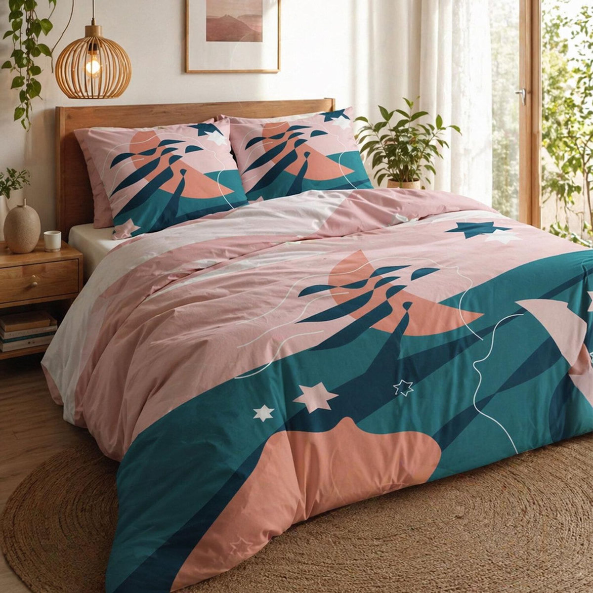 Les Ateliers du Linge Parure de housse de couette 100% coton 57fils heol