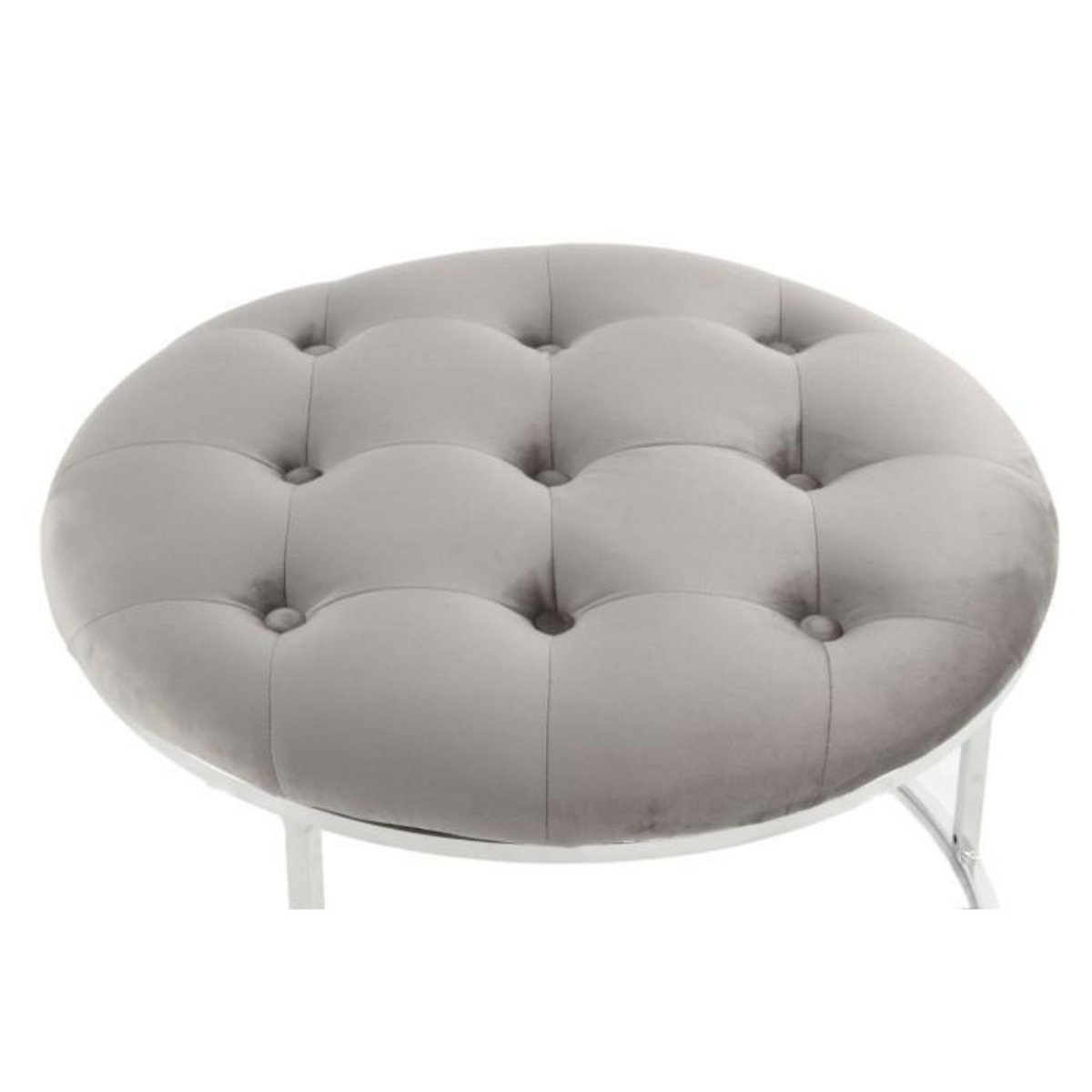 Paris Prix Lot de 2 Tabourets  Becky  60cm Gris & Argent