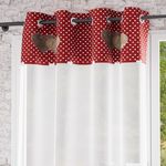 SOLEIL D'OCRE Voile à oeillets pur coton 135x250 cm LOVE, par Soleil d'Ocre. Coloris disponibles : Gris, Rouge