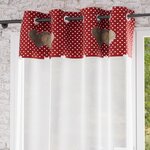 SOLEIL D'OCRE Voile à oeillets pur coton 135x250 cm LOVE, par Soleil d'Ocre. Coloris disponibles : Gris, Rouge