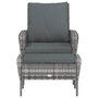 Voir la diapositive 3 : VIDAXL Chaise de jardin avec tabouret gris resine tressee