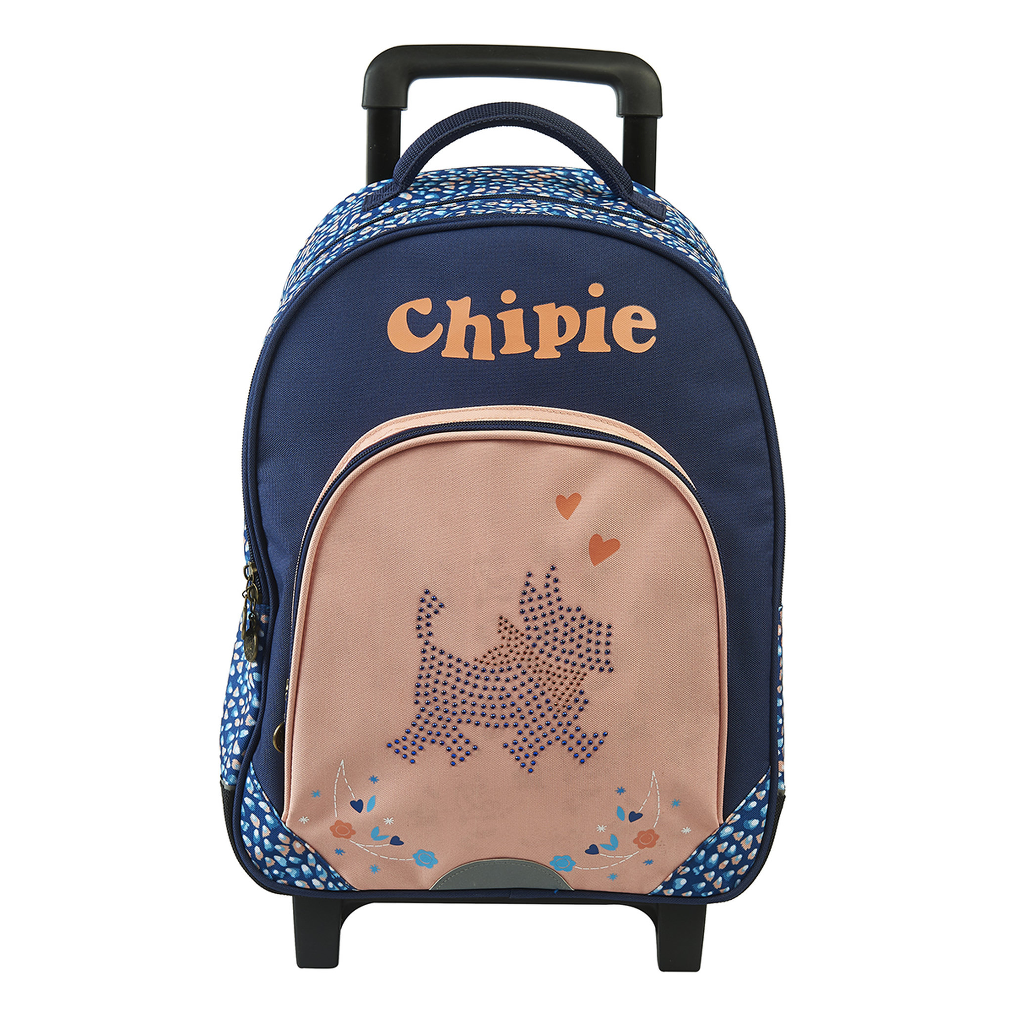 Voir la diapositive 1 : CHIPIE Sac à dos à roulettes rose et bleu