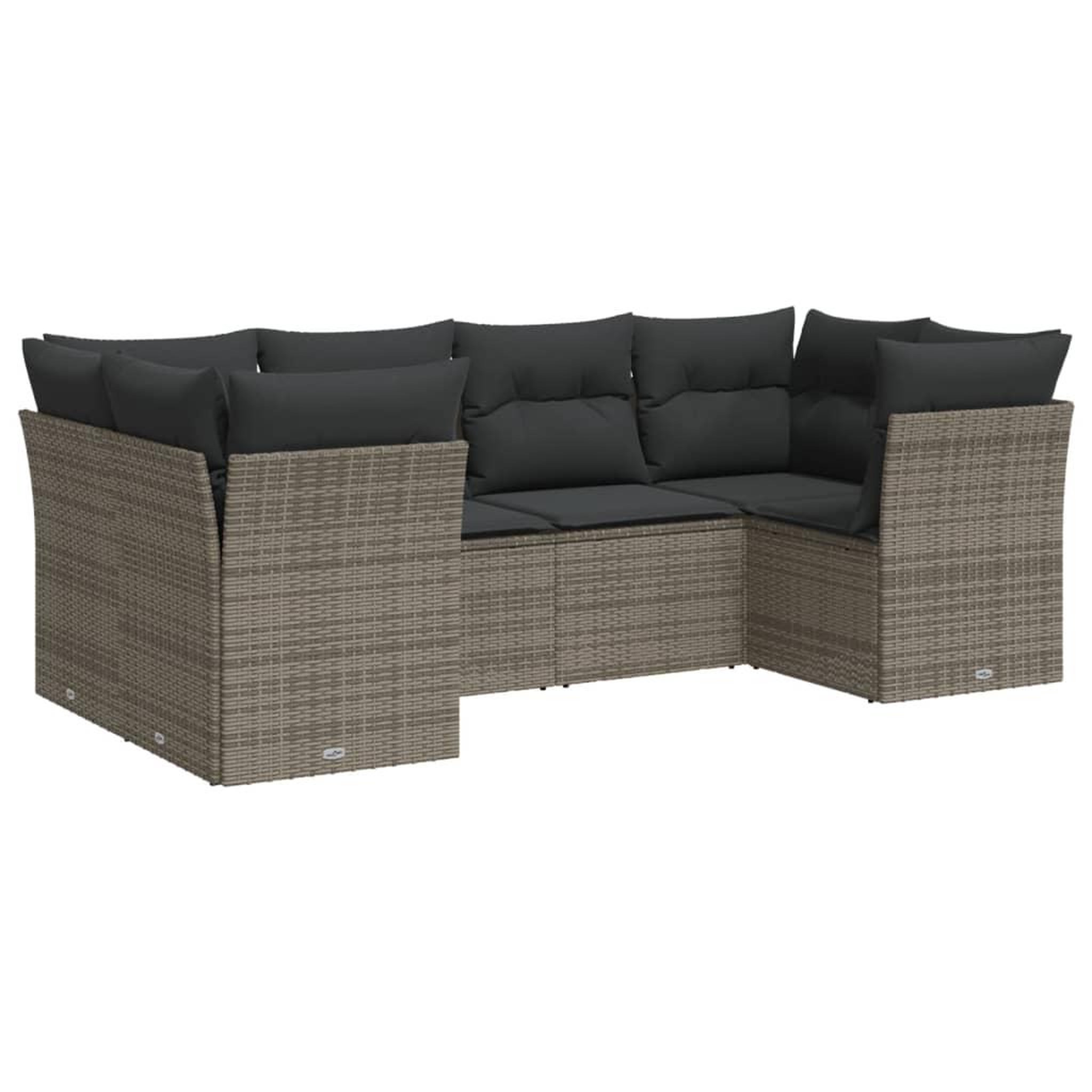Voir la diapositive 2 : VIDAXL Salon de jardin 6 pcs avec coussins gris resine tressee