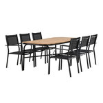 Paris Prix Ensemble Table de Jardin & 6 Chaises  Holmbeck & Copacabana  200cm Naturel & Noir