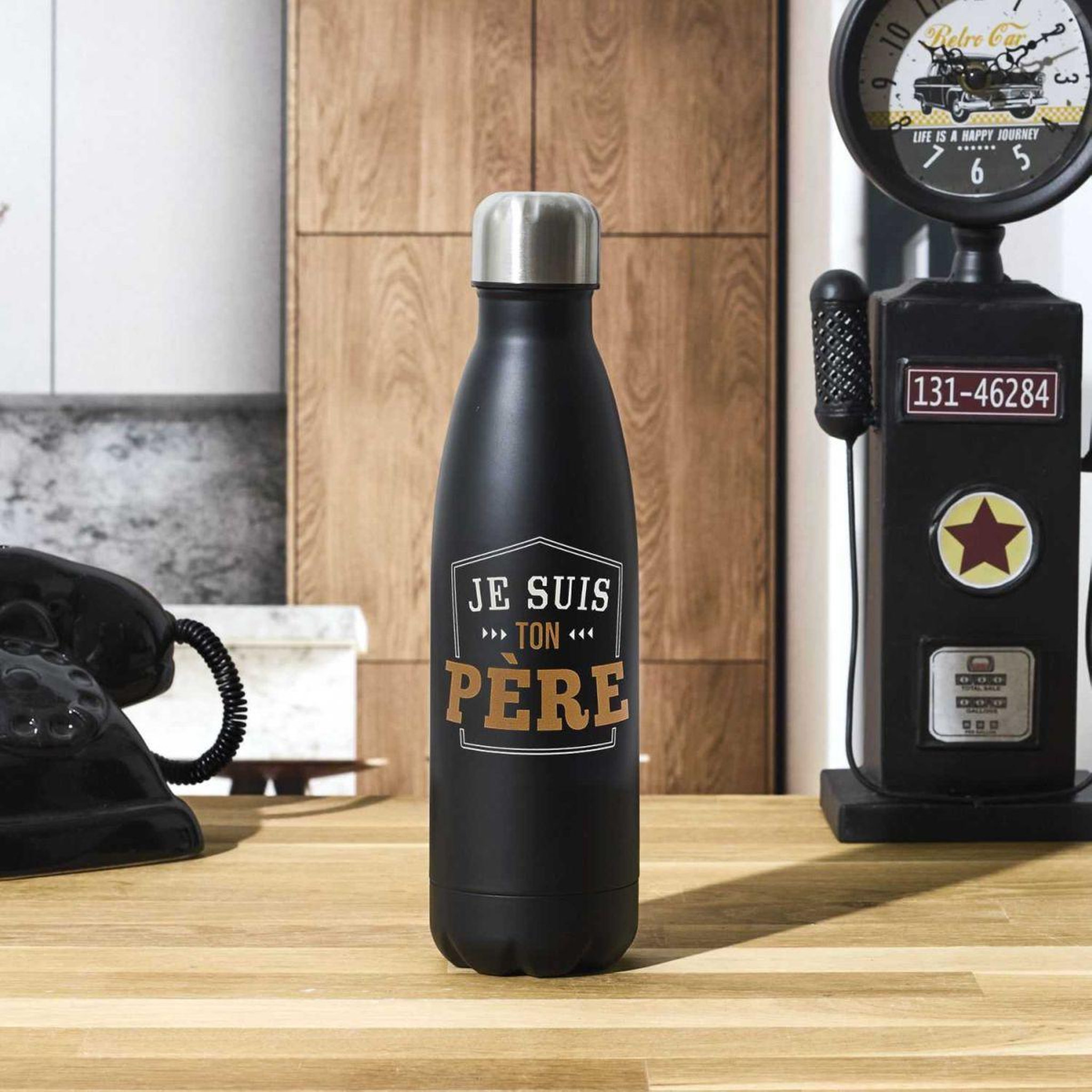 Voir la diapositive 3 : The concept Factory Bouteille Isotherme en Inox  Je Suis Ton Père  50cl Noir