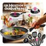 Voir la diapositive 5 : tectake Set de batterie de cuisine 15 pièces noir