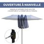 Voir la diapositive 5 : OUTSUNNY Parasol de jardin XXL parasol grande taille 4,6L x 2,7l x 2,4H m ouverture fermeture manivelle acier polyester haute densité bleu