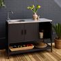 Voir la diapositive 3 : SWEEEK Cuisine extérieure en acier avec évier L120cm