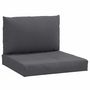 Voir la diapositive 2 : VIDAXL Coussins de palette lot de 2 anthracite melange tissu