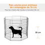 PAWHUT Parc enclos acier pour chien animaux 1 porte 8 panneaux 76L x 61l cm noir
