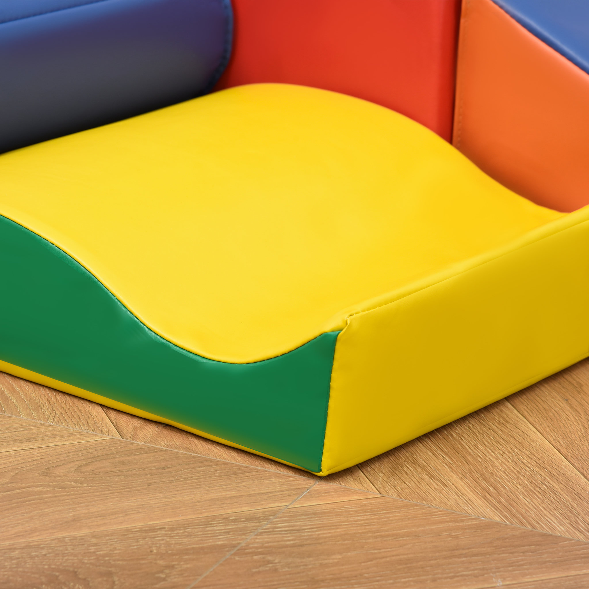 Voir la diapositive 4 : HOMCOM 7 blocs de construction en mousse XXL - modules de motricité - jouets éducatifs - certifiés normes EN71-1-2-3 - mousse EPE revêtement PU multicolore