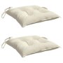 Voir la diapositive 3 : VIDAXL Coussins de chaise lot de 2 blanc creme 40x40x7 cm tissu oxford