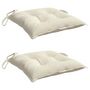 Voir la diapositive 3 : VIDAXL Coussins de chaise lot de 2 blanc creme 40x40x7 cm tissu oxford