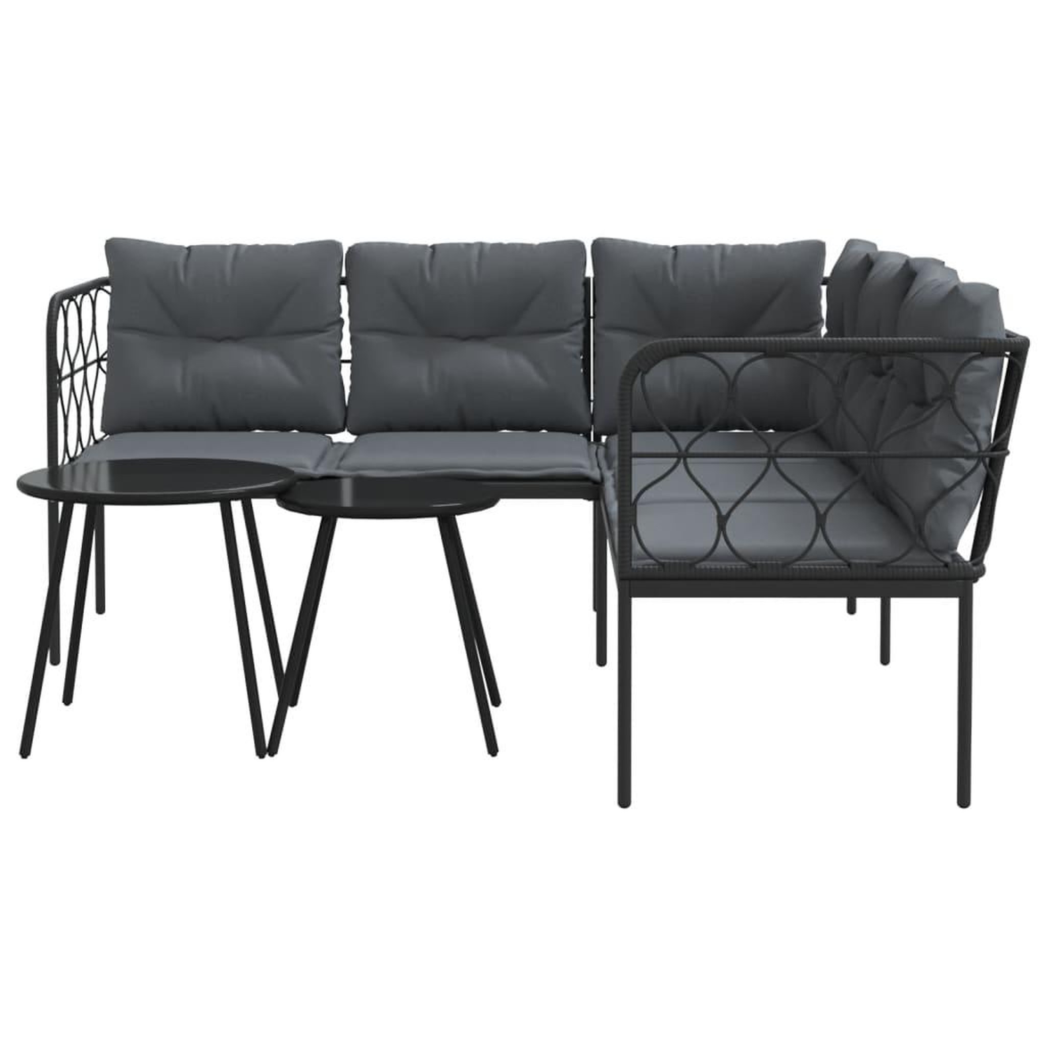 Voir la diapositive 5 : VIDAXL Ensemble de canapes de jardin et coussins noir acier textilene