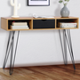 Voir la diapositive 2 : ID MARKET Console vintage NOEMI 1 tiroir bois pied épingle