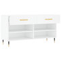 Voir la diapositive 5 : VIDAXL Banc à chaussures blanc 102x35x55 cm bois d ingénierie