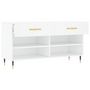 Voir la diapositive 5 : VIDAXL Banc à chaussures blanc 102x35x55 cm bois d ingénierie