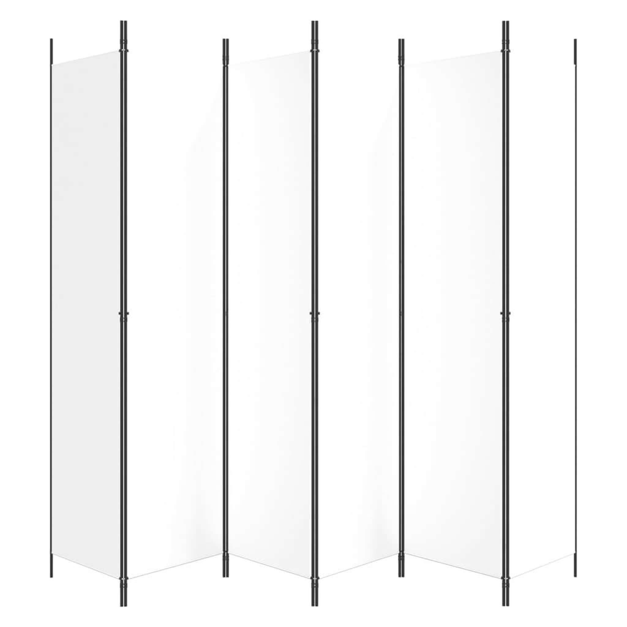 Voir la diapositive 4 : VIDAXL Cloison de separation 6 panneaux Blanc 300x220 cm Tissu