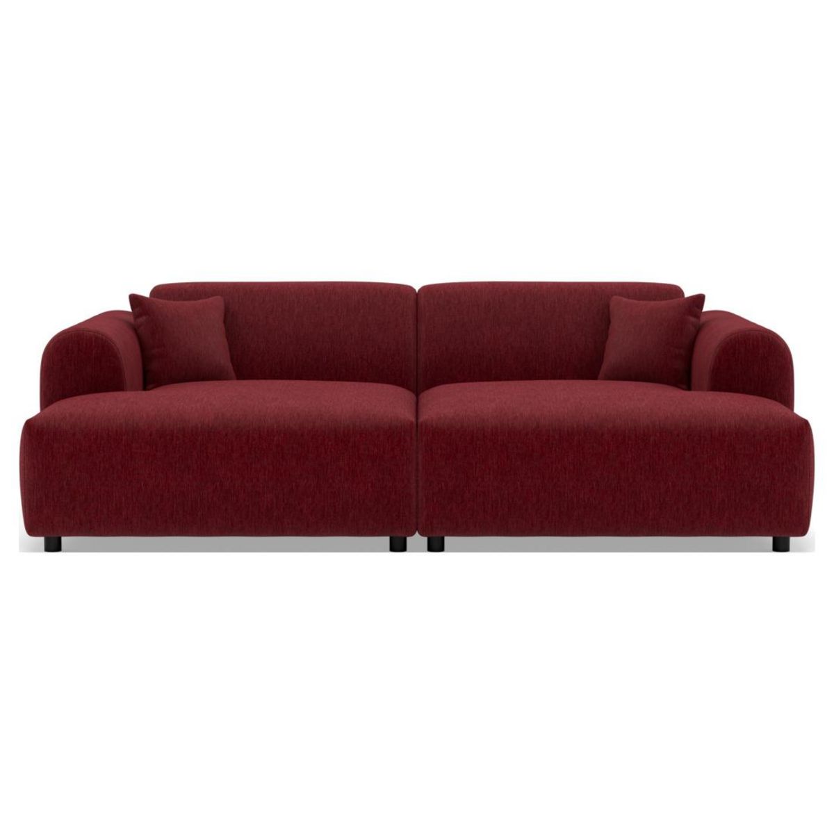 LISA DESIGN Aumance - canapé droit 4 places avec double méridienne assise profonde en velours texturé