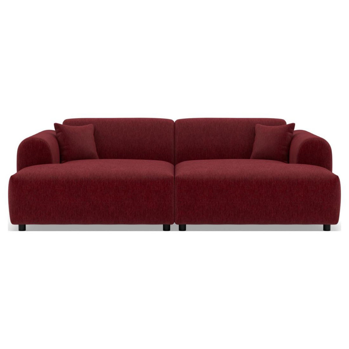 LISA DESIGN Aumance - canapé droit 4 places avec double méridienne assise profonde en velours texturé