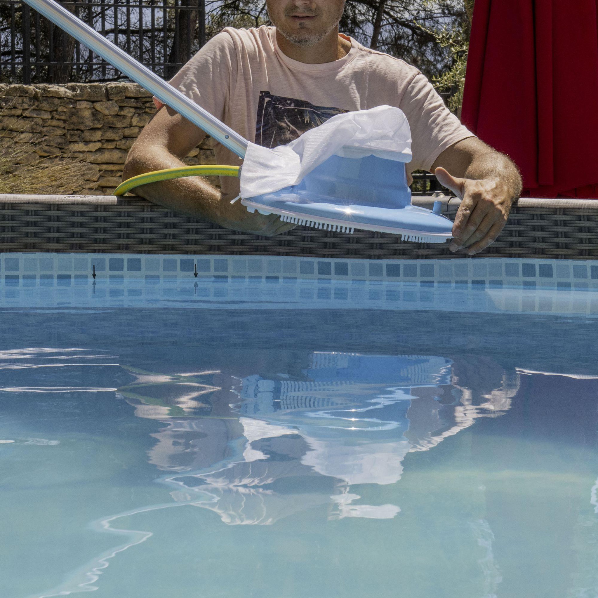 Voir la diapositive 3 : WERKAPRO Aspirateur piscine rond avec filet WERKA PRO