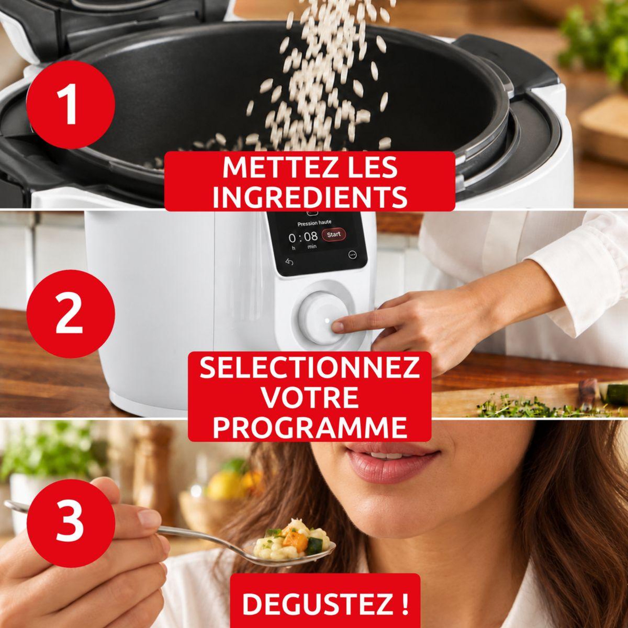 Voir la diapositive 4 : MOULINEX Cookeo CE82X1F0 Cookeo Simplicity avec couvercle Extra crisp