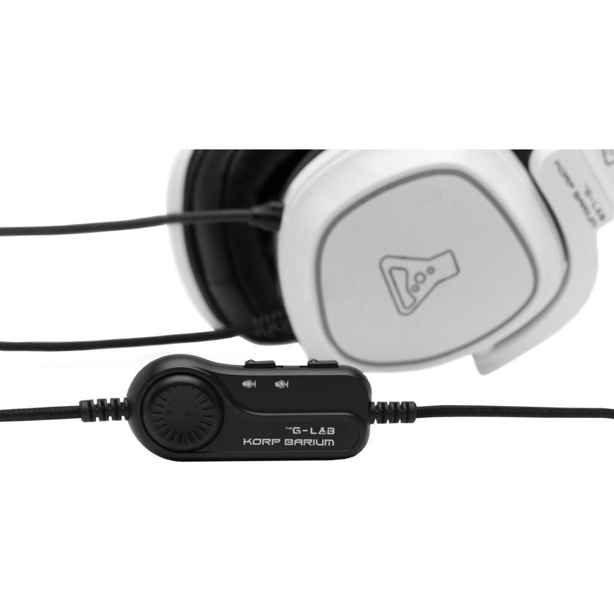 THE G-LAB Casque gamer KORP BARIUM Blanc