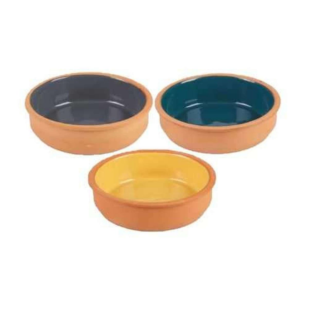 DIVERS Lot de 3 ramequins en terre cuite 3 couleurs - Multicolore